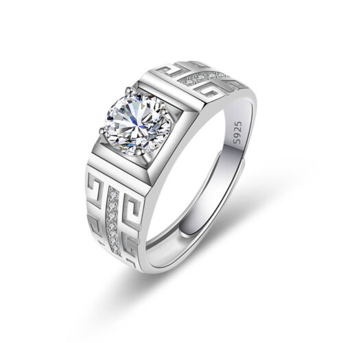 Nhẫn Nam Đính Đá Cubic Zirconia Lấp Lánh Bạc S925 NHB008 PMJ138