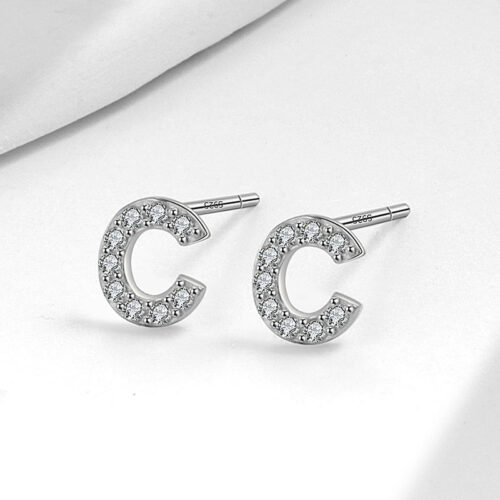 Bông Tai Chữ Cái Bạc S925 BTN007 Chữ E
