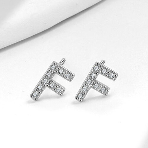Bông Tai Chữ Cái Bạc S925 BTN007 Chữ E