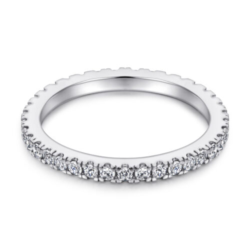 Nhẫn Nữ Bạc S925 Sterling Đính Đá Quý Zircon NHN013 Nhẫn Vàng Đính Đá Trắng Xanh Nửa Vòng