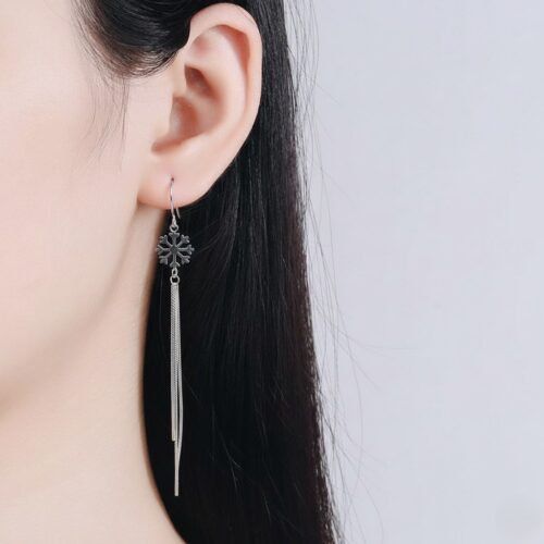 Bông Tai Hình Hoa Tuyết Sang Trọng Tinh Tế S925 BTS021