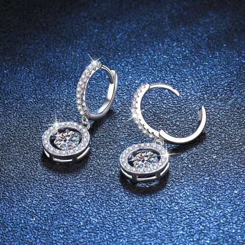 Bông Tai Cao Cấp Đính Kim Cương Moissanite Bạc S925 BTN032
