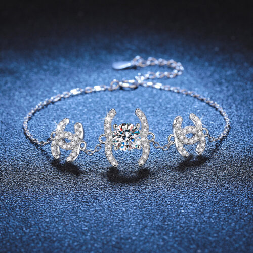 Lắc Chân Nữ Sang Trọng Đính Kim Cương Moissanite 1 Carat Bạc S925 VDN031