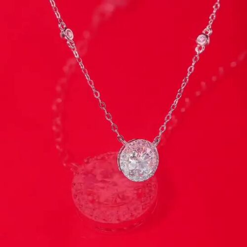 Dây Chuyền Nữ Đính Kim Cương Lấp Lánh Moissanite 1 Carat Bạc S925 DCN084