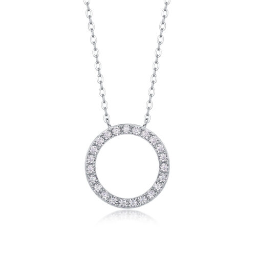 Dây Chuyền Bạc Sang Trọng Đính Kim Cương Moissanite Bạc S925 DCN095