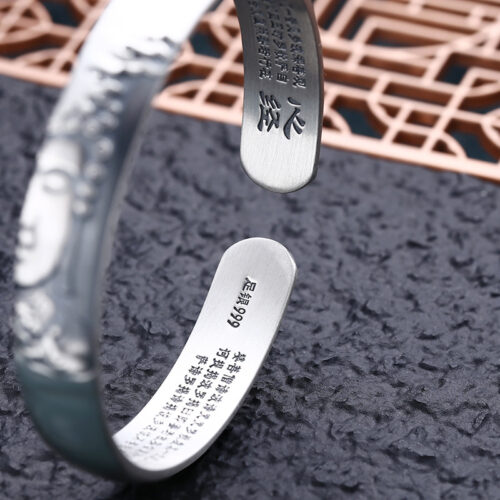 Vòng Tay Tâm Kinh Bạc Thái S925 VDB040