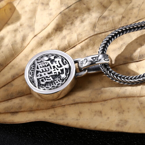Mặt Dây Chuyền Hai Mặt Có Thể Xoay Bạc Thái S925 MDB053