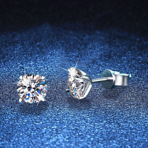 Hoa Tai Moissanite Mẫu Mới Bạc S925 Nữ BTN013 Moissanite 1 Carat