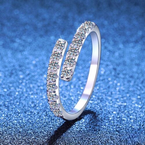 Nhẫn Cá Tính Nữ Đính Kim Cương Moissanite Bạc S925 NHN044