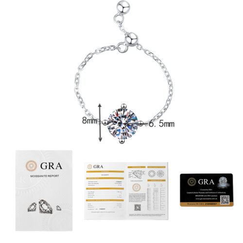 Nhẫn Nữ Cá Tính Đính Kim Cương Moissanite 1 Carat Bạc S925 NHN040