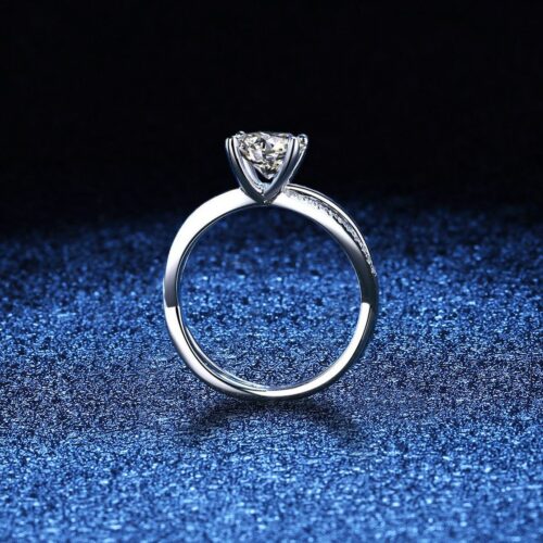 Nhẫn Kim Cương Nữ Cao Cấp Moissanite 1 Carat Bạc S925 NHN060
