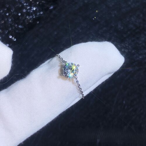 Nhẫn Nữ Cá Tính Đính Kim Cương Moissanite 1 Carat Bạc S925 NHN040