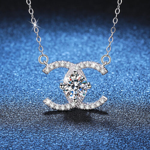 Vòng Cổ Cao Cấp Đính Kim Cương Moissanite 1 Carat Bạc S025 DCN057