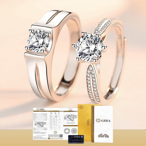 Nhẫn Cặp Đôi Lới Hứa Đính Kim Cương Moissanite Bạc S925 NHC010 Nhẫn Nữ