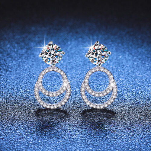 Bông Tai Nữ Moissanite Sang Trọng Bạc S925 BTN062