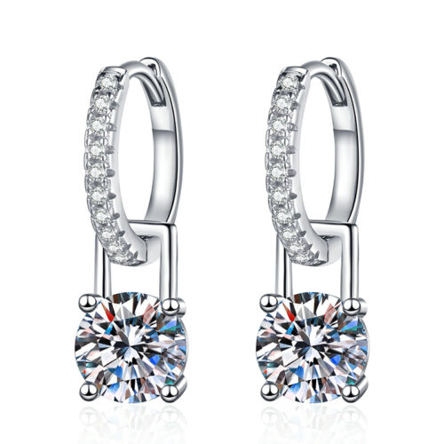 Bông Tai 1 Carat Moissanite Sang Trọng Bạc S925 BTN035