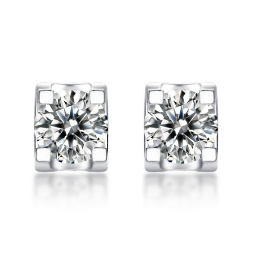 Bông Tai Hình Vuông Đính Kim Cương Moissanite 1 Carat Bạc S925 BTN075