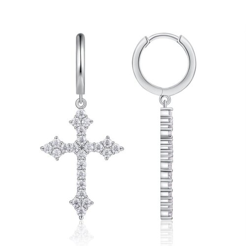 Khuyên Tai Nữ Sang Trọng Khí Chất Đính Kim Cương Moissanite Bạc S925 BTN077 E15382
