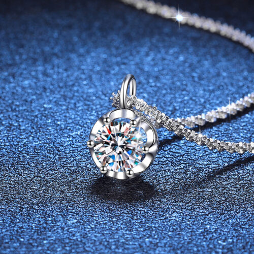 Dây Chuyền Nữ Lấp Lánh Đính Kim Cương Moissanite 2 Carat Bạc S925 DCN028