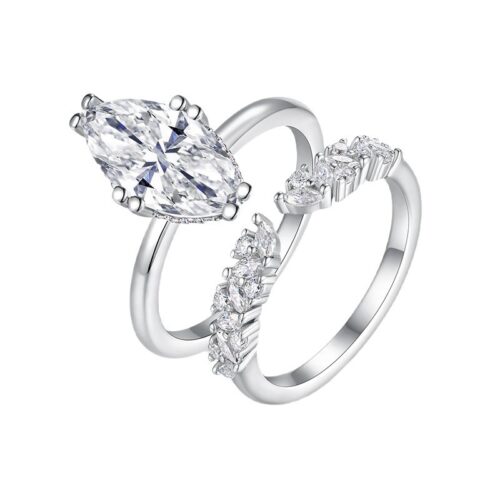 Nhẫn Nữ Cao Cấp Sang Trọng Đính Kim Cương Moissanite Bạc S925 NHN078 R15330