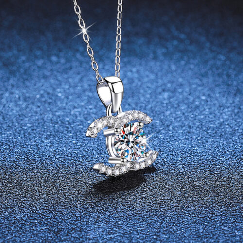Dây Chuyền Nữ Sang Trọng Đính Kim Cương Moissanite 1 Carat Bạc S925 DCN030