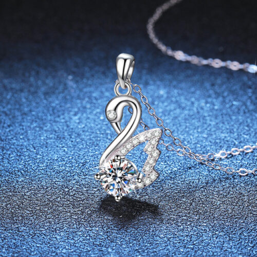 Vòng Cổ Thiên Nga Đính Kim Cương Moissanite Bạc S925 DCN070