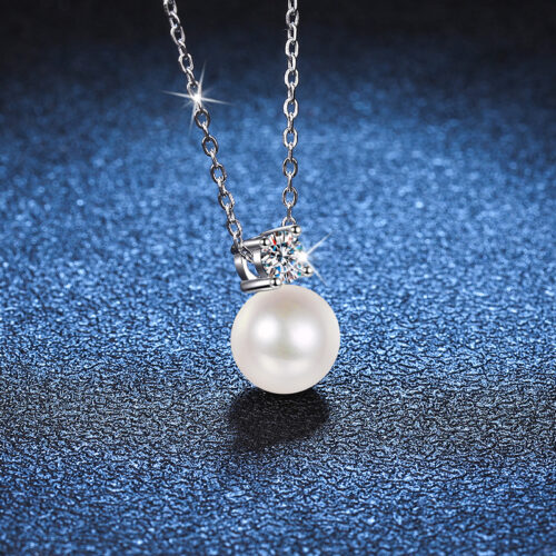 Dây Chuyền Ngọc Trai Đính Kim Cương Moissanite Bạc S925 DCN037