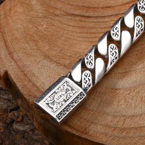Vòng Tay Bạc S925 Sterling Hoa Văn Bạc Thái VDB031
