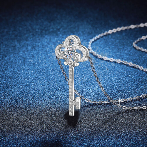Dây Chuyền Chìa Khóa Đính Kim Cương Moissanite Bạc S925 DCN066