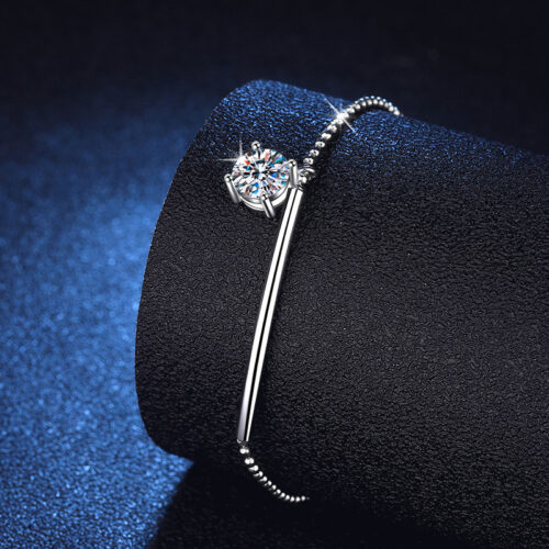 Lắc Chân Bạc Nữ Cao Cấp Đính Kim Cương Moissanite Bạc S925 VDN020