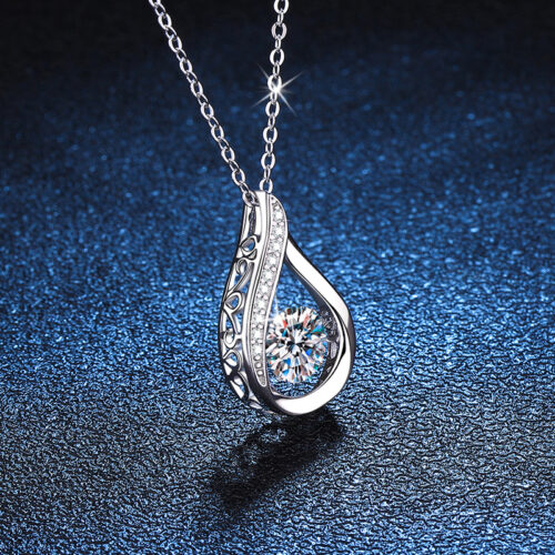 Dây Chuyền Giọt Nước Đính Kim Cương Moissanite Bạc S925 DCN031