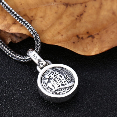 Mặt Dây Chuyền Hai Mặt Có Thể Xoay Bạc Thái S925 MDB053