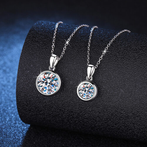 Dây Chuyền Bong Bóng Đính Kim Cương Moissanite 2 Carat Bạc S925 DCN050