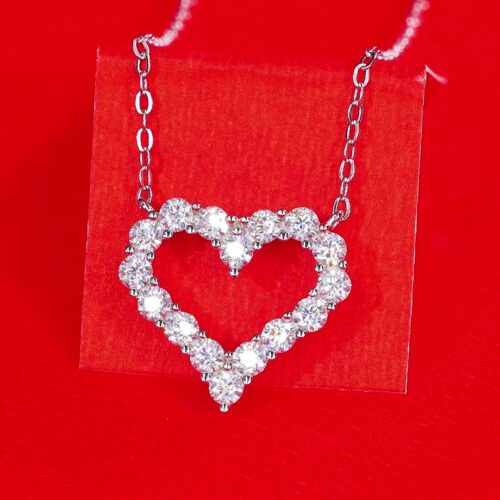 Dây Chuyền Trái Tim Đính Kim Cương Moissanite Bạc S925 DCN101