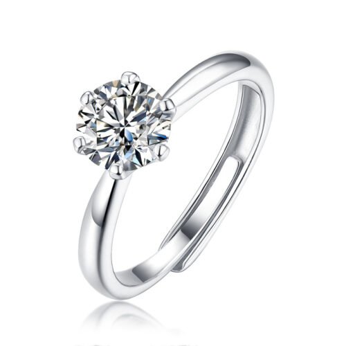 Nhẫn Nữ Khí Chất Dễ Phối Đính Kim Cương Moissanite 2 Carat Bạc S925 NHN070