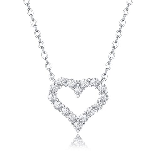 Dây Chuyền Trái Tim Đính Kim Cương Moissanite Bạc S925 DCN101