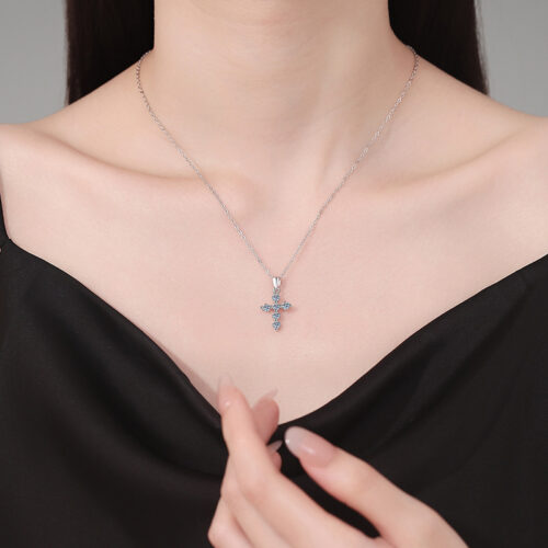 Dây Chuyền Nữ Sang Trọng Đính Kim Cương Moissanite Bạc S025 DCN061