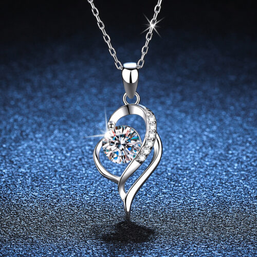 Dây Chuyền Trái Tim Đính Kim Cương Moissanite Bạc S925 DCN040