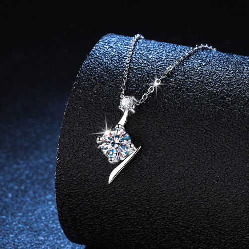 Dây Chuyền Tia Chớp Đính Kim Cương Moissanite 1 Carat Bạc S925 DCN049