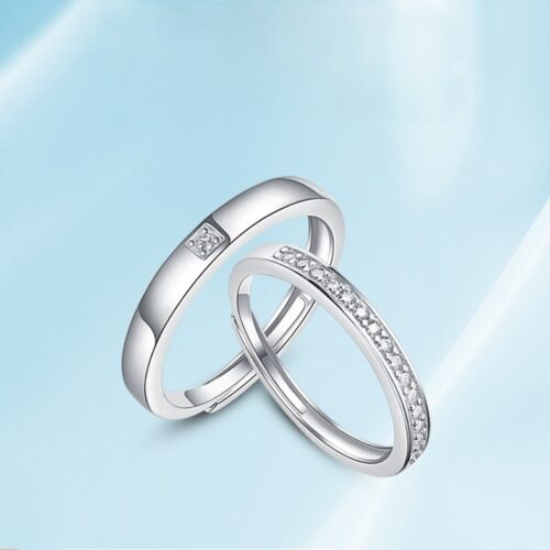 Nhẫn Đôi Song Hành Đính Kim Cương Moissanite Bạc S925 NHC022 Nhẫn Nữ