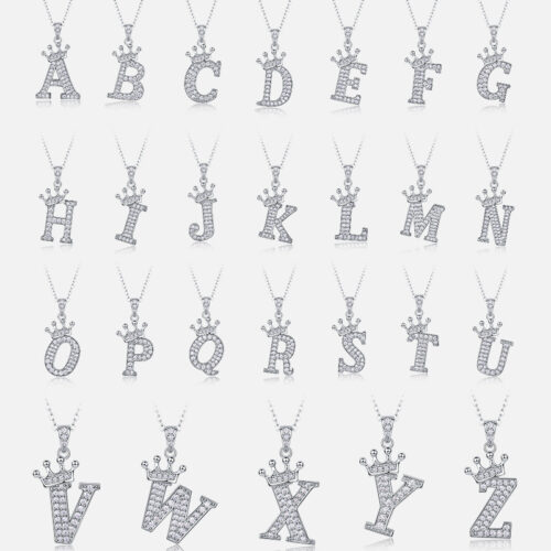 Dây Chuyền Chữ Cái Đính Kim Cương Moissanite Bạc S925 DCN092 Chữ E