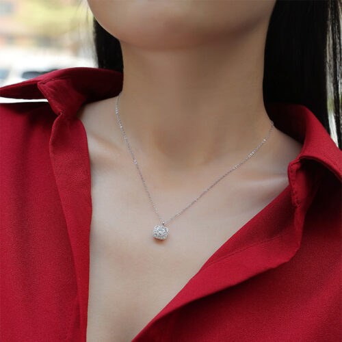 Dây Chuyền Mặt Vuông Đính Kim Cương Moissanite Bạc S925 DCN099 N15910