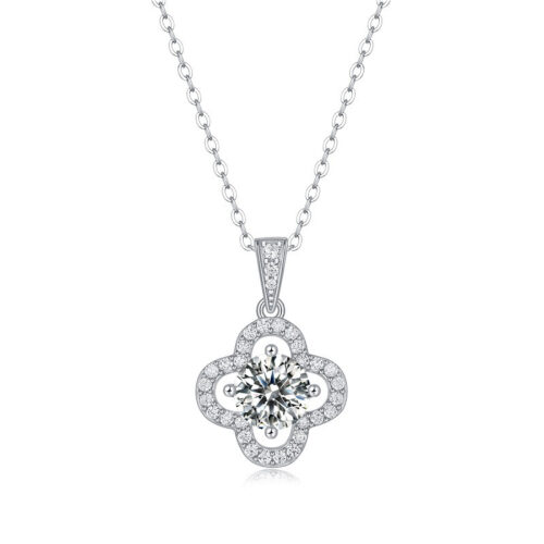 Dây Chuyền May Mắn Đính Kim Cương Moissanite 1 Carat Bạc S925 DCN100