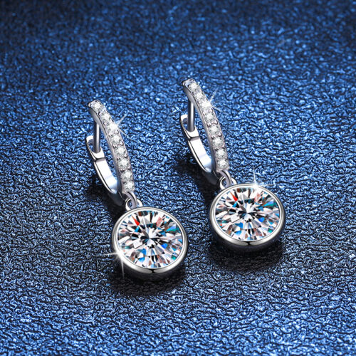 Bông Tai Bong Bóng Đính Kim Cương Moissanite 1 Carat Bạc S925 BTN067
