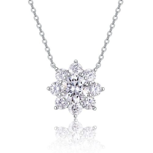 Dây Chuyền Hoa Hướng Dương Đính Kim Cương Moissanite Bạc S925 DCN103 50 Điểm