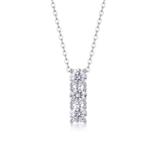 Vòng Cổ Bạc Đính 3 Viên Kim Cương Moissanite Bạc S925 DCN112