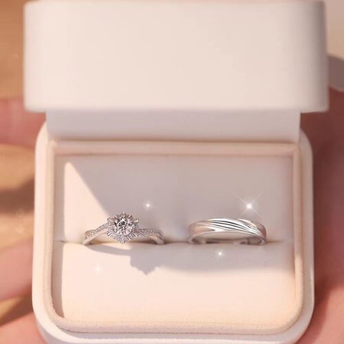 Nhẫn Cặp Song Hành Đính Kim Cương Moissanite Bạc S925 NHC015 Nhẫn Nữ