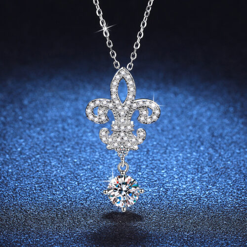 Dây Chuyền Moissanite 1 Carat Crown Queen Iris Bạc S925 DCN032