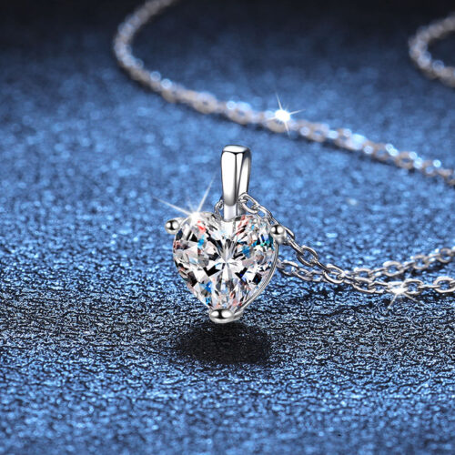 Dây Chuyền Khí Chất Đính Kim Cương Moissanite 1 Carat Bạc S925 DCN046