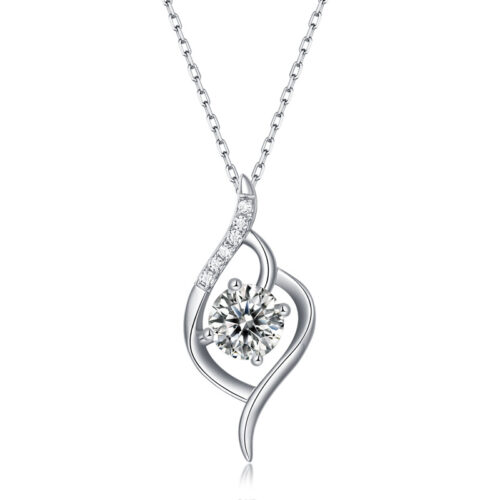 Vòng Cổ Sang Trọng Đính Kim Cương Moissanite 1 Carat Bạc S925 DCN087